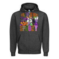 Charcoal Heather tis the season to be spooky Zipper Hoodie - CowGirlArtShop