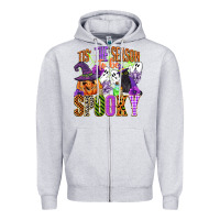 Heather Grey tis the season to be spooky Zipper Hoodie - CowGirlArtShop