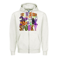 Oatmeal Heather tis the season to be spooky Zipper Hoodie - CowGirlArtShop