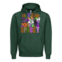 Sports Green tis the season to be spooky Zipper Hoodie - CowGirlArtShop