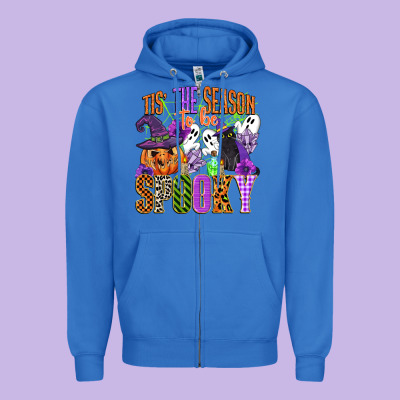 Tis The Season To Be Spooky Zipper Hoodie Designed By Cowgirlartshop