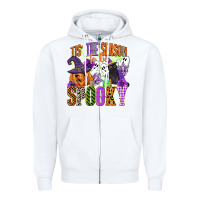 White tis the season to be spooky Zipper Hoodie - CowGirlArtShop