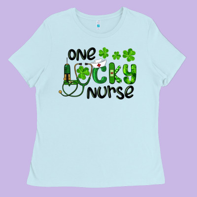 Saint Patricks One Lucky Nurse Ladies Tee Designed By Ranaportraitstore
