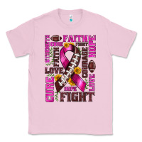 Bubblegum Pink breast cancer american football ribbon love cure fight bbs Classic Tee - BundleAndBundleShop