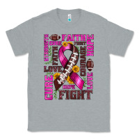 Heather Grey breast cancer american football ribbon love cure fight bbs Classic Tee - BundleAndBundleShop