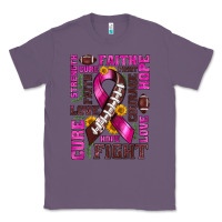 Lavender breast cancer american football ribbon love cure fight bbs Classic Tee - BundleAndBundleShop