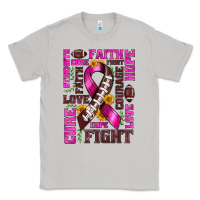 Moon Dust breast cancer american football ribbon love cure fight bbs Classic Tee - BundleAndBundleShop