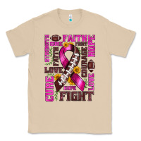 Mushroom breast cancer american football ribbon love cure fight bbs Classic Tee - BundleAndBundleShop