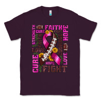 Plum breast cancer american football ribbon love cure fight bbs Classic Tee - BundleAndBundleShop