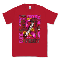 Red breast cancer american football ribbon love cure fight bbs Classic Tee - BundleAndBundleShop