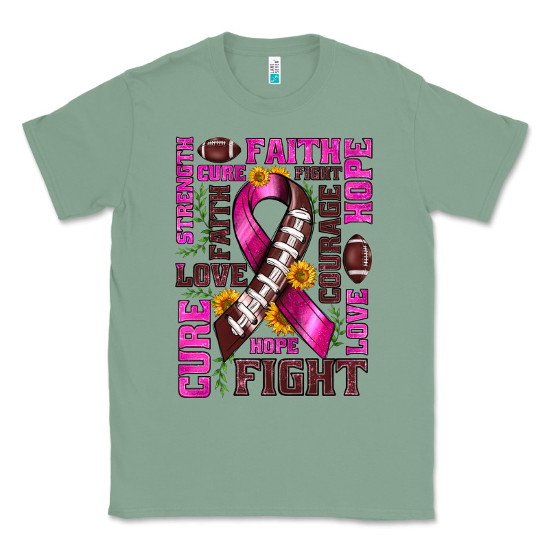 Breast Cancer American Football Ribbon Love Cure Fight Bbs Classic Tee by BundleAndBundleShop | Teevron