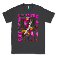 Smoke breast cancer american football ribbon love cure fight bbs Classic Tee - BundleAndBundleShop