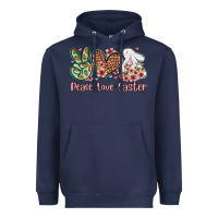 Navy Easter Day Peace love Easter Heavyweight Hoodie - OliviaCreatesArt