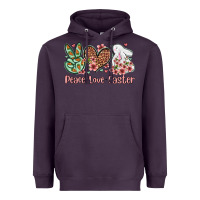 Plum Easter Day Peace love Easter Heavyweight Hoodie - OliviaCreatesArt