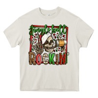 Cream jingle bell rockin skeleton christmas Heavy Core Tee - Jasminsmagicworld