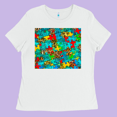 Autism Awareness Puzzle Ladies Tee Designed By Barkaloodesign