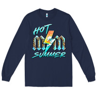Navy hot mom summer Long Sleeve Tee - BarkalooDesign
