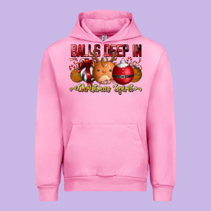 Balls Deep In Christmas Spirit Urban Hoodie Designed By Cowhidedigitalart