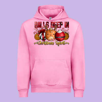 Balls Deep In Christmas Spirit Urban Hoodie Designed By Cowhidedigitalart