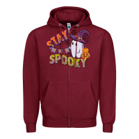 Burgundy stay spooky Zipper Hoodie - CowGirlArtShop
