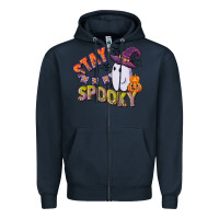 Navy stay spooky Zipper Hoodie - CowGirlArtShop