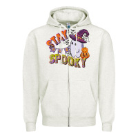 Oatmeal Heather stay spooky Zipper Hoodie - CowGirlArtShop