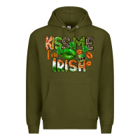Army Green Kiss me i am irish St. Patrick's Day Premium Hoodie - CowGirlArtShop
