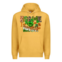 Mustard Kiss me i am irish St. Patrick's Day Premium Hoodie - CowGirlArtShop
