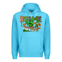 Ocean Blue Kiss me i am irish St. Patrick's Day Premium Hoodie - CowGirlArtShop