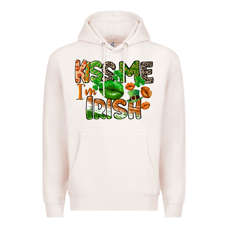 Kiss Me I Am Irish St. Patrick's Day Premium Hoodie by CowGirlArtShop | Teevron