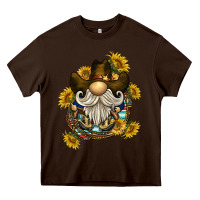 Chocolate Brown cowboy gnome sunflower rope Heavy Core Tee - BarkalooDesign