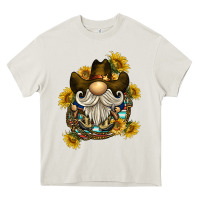 Cream cowboy gnome sunflower rope Heavy Core Tee - BarkalooDesign