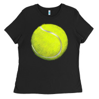 Black tennis bal Ladies Tee - BarkalooDesign