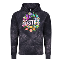 Cloud Black Easter with eggs and daisy Vintage Hoodie - NancyCooperArtShop