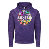 Cloud Purple Easter with eggs and daisy Vintage Hoodie - NancyCooperArtShop