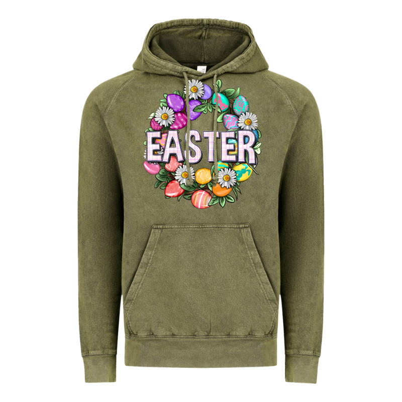 Easter With Eggs And Daisy Vintage Hoodie by NancyCooperArtShop | Teevron
