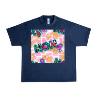 Navy Breast Cancer Awareness Mom With Leopard Patterns Urban Heavy Tee - BundleAndBundleShop