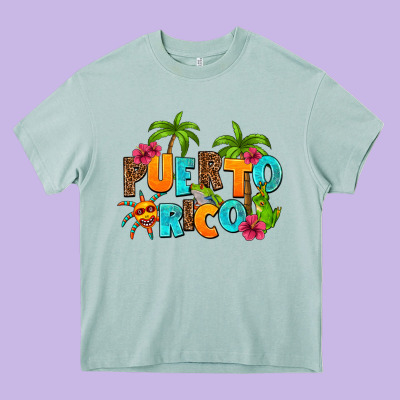 Puerto Rico Heavy Core Tee Designed By Adodesignshop