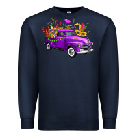 Navy Mardi Gras Truck King's Cake Premium Sweatshirt - FaDigitalArtStudio