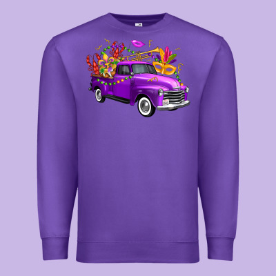 Mardi Gras Truck King's Cake Premium Sweatshirt Designed By Fadigitalartstudio