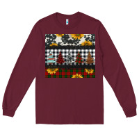 Burgundy christmas trees and sunflowers Long Sleeve Tee - Jasminsmagicworld