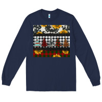 Navy christmas trees and sunflowers Long Sleeve Tee - Jasminsmagicworld