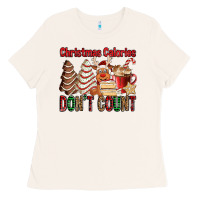 Bone Christmas Calories don't count Christmas tree cake Ladies Tee - Jasminsmagicworld
