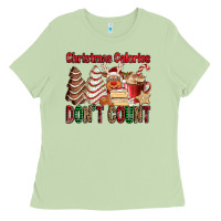Matcha Christmas Calories don't count Christmas tree cake Ladies Tee - Jasminsmagicworld
