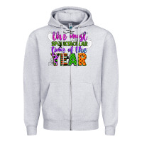 Heather Grey the most spooktacular time of the year Zipper Hoodie - CowGirlArtShop