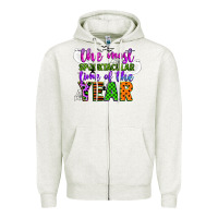 Oatmeal Heather the most spooktacular time of the year Zipper Hoodie - CowGirlArtShop