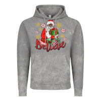 Cloud Rock believe black santa christmas Vintage Hoodie - MaliasSmallBusiness