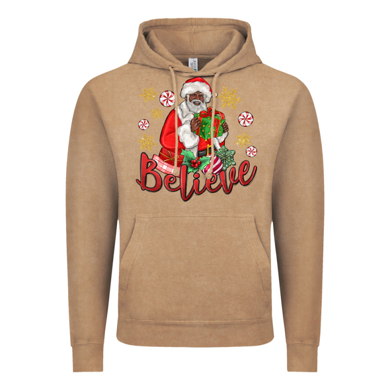 Believe Black Santa Christmas Vintage Hoodie by MaliasSmallBusiness | Teevron