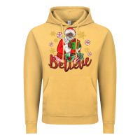 Vintage Mustard believe black santa christmas Vintage Hoodie - MaliasSmallBusiness