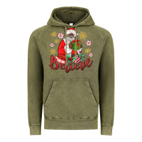Vintage Olive believe black santa christmas Vintage Hoodie - MaliasSmallBusiness